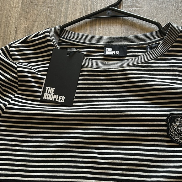 The Kooples Striped Black and White Long Sleeve Top Size 1 Small NWT 🦋🦋🦋 - Picture 5 of 8